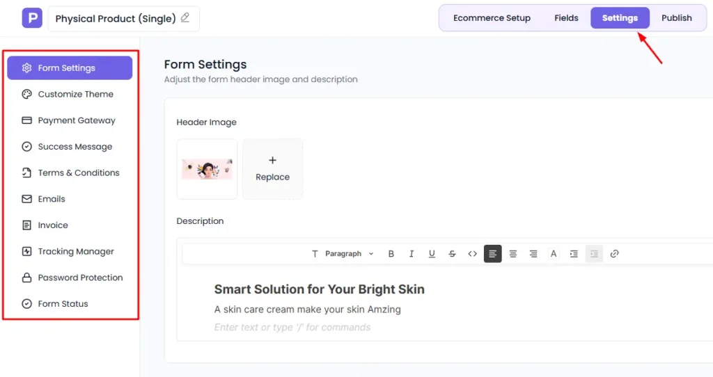 Form Settings & Customization - PaymentForm.io