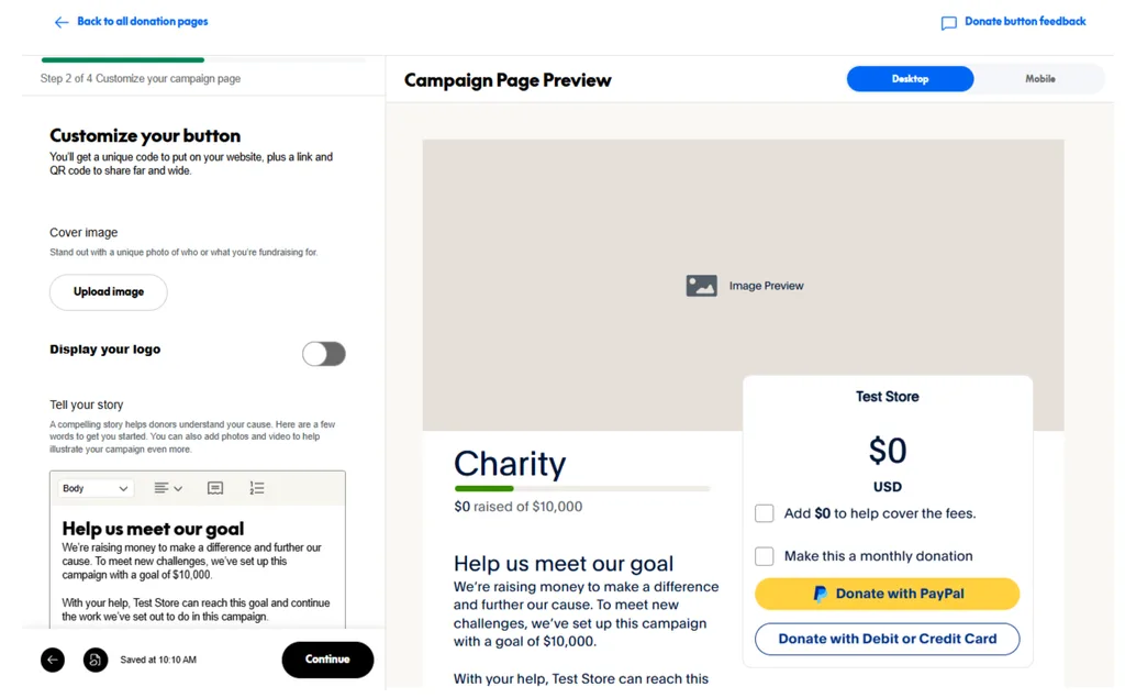 Add Your Campaign Story and Branding