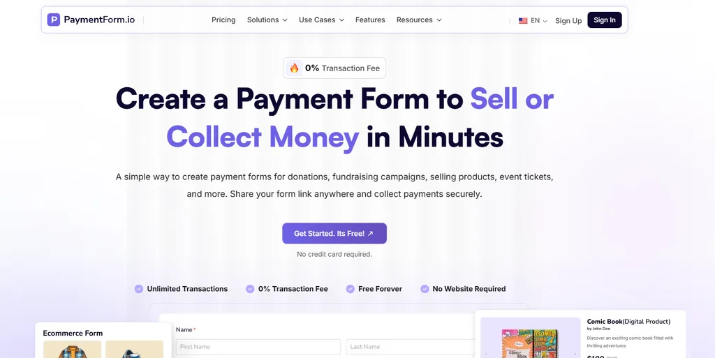 Eventbrite alternatives: PaymentForm.io takes a different approach to event ticketing. Instead of depending on an event marketplace, it helps organizers create a direct ticket-selling experience through their own website, landing page, or shareable event form link.